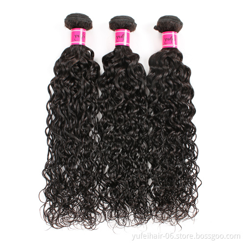 2020 Hot Sale Water Deep Wave Real Human Hair Peruvian Virgin Hair Bundles With Lace Closure